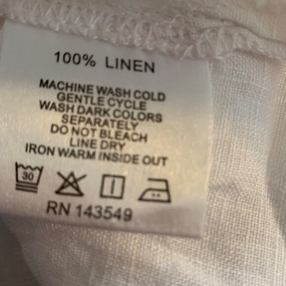 Symple NYC White Linen Embroidered Tunic size M - Picture 4 of 5